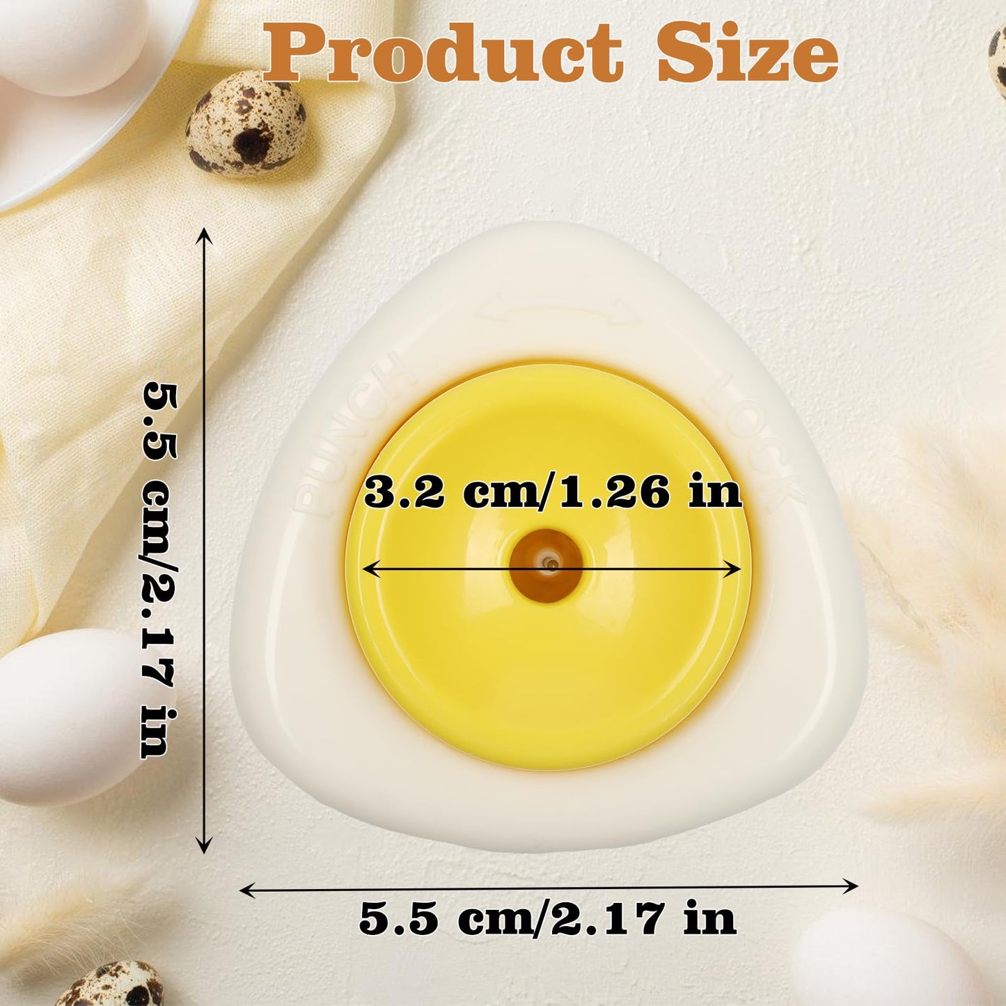 2-in-1 Egg Peeler & Poker - Hard Boiled & Raw Eggs, Safety Lock, Yellow