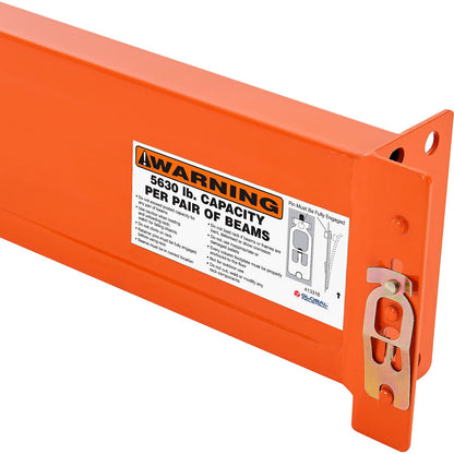 Global Industrial Unslotted Pallet Rack Beam, 120" L x 5-1/2"H, 5630 lbs Capacity, Set of 2