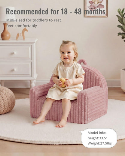 Blissful Diary Toddler Chair, Snuggly Soft Kids Sofa Chair, Supportive Toddler Couch for Girls and Boys, Kids Furniture