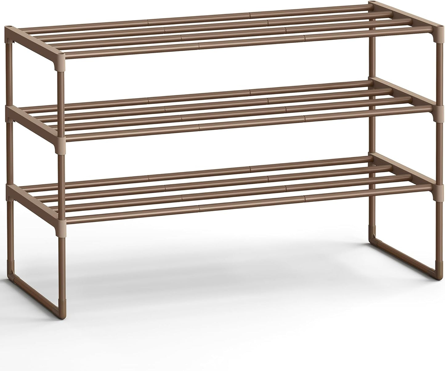 3-Tier 16-20 11.8 36.2 21.7 Inches, ULSA303K01 SONGMICS Shoe Rack, Shoe Organizer, Metal Storage Shelf, Upright