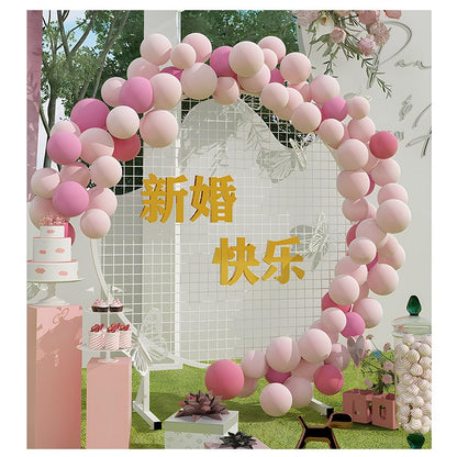 CVGfko Metal Round Mesh Arch Stand, Units Art Display Panels with Triangles-Base, Multifunctional Grid Wall Panel Display Stand, for Birthday Party Photo Backdrop Decoration.White-120cm/47.2in