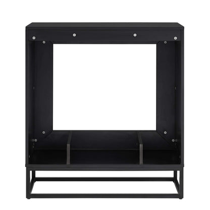 SEI Furniture - Holly & Martin Frescan Color Changing Electric Fireplace - Transitional Design, Black Glass and Wood - Ideal for Living Room, Bedroom (FC1063059)