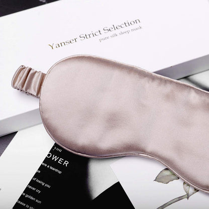 Silk Sleep Mask Light Blocking Luxury 100% Mulberry 19mm Silk Eye Mask Eye Cover Blindfold Ultra Soft Light & Comfy Anti Aging Skin Care with Travel Bag Gift Package