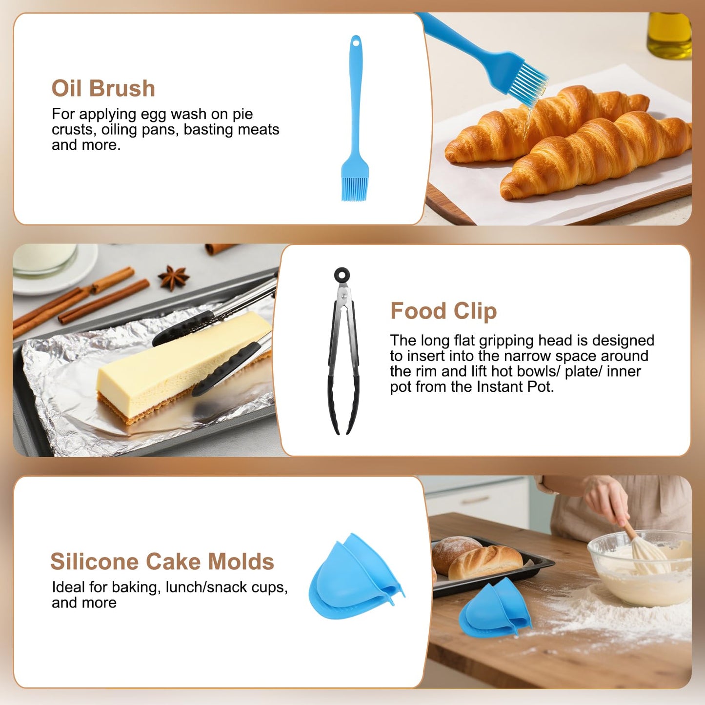 Air Fryer Accessories, 16pcs Set for Ninja DZ401 DZ201 Foodi Dualzone Air Fryers with 100pcs Air Fryer Liners, 2 Non-Stick Pans, Bread,Toasting,Skewer Racks, Food clip, 6 Cake Cups, 2 Mitts