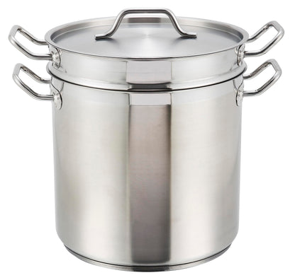 Winco 16qt S/S Double Boiler w/Cover