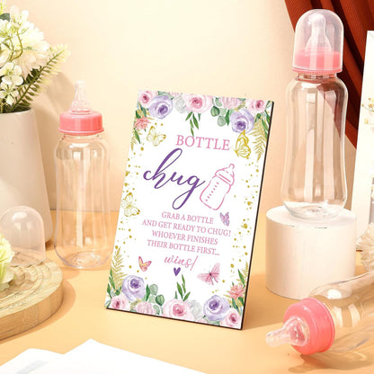 Sherr 12 Sets Pcs Safari Baby Shower Bottle Sign Wooden Jungle Animal Gift Gender Reveal Favors Bottles