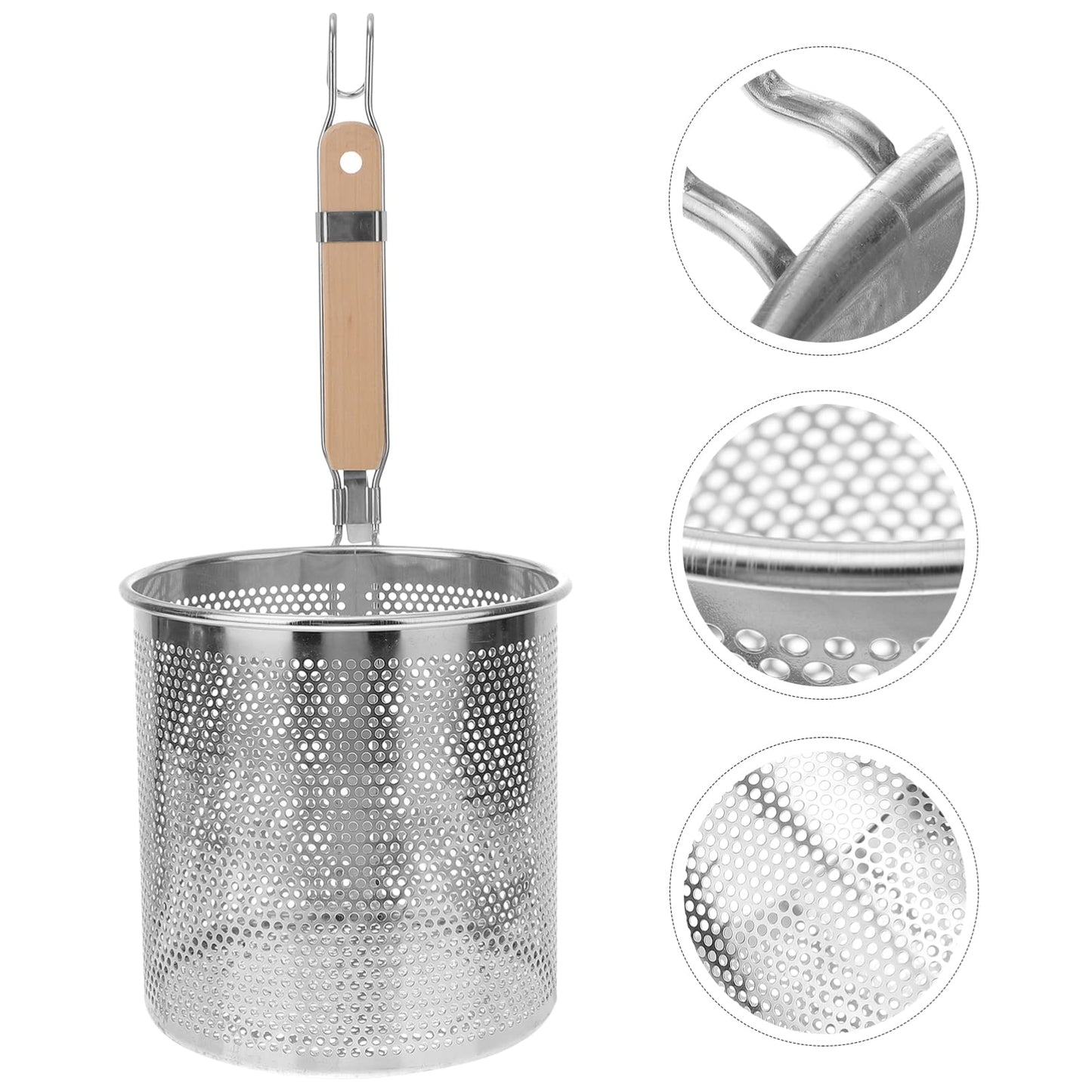 1pc Stainless Steel Filter Spoon Handle Colander Practical Cookware Strainer Kitchen Cookware Noodle Colander Stainless Steel Cooking Tool Kitchen Supply