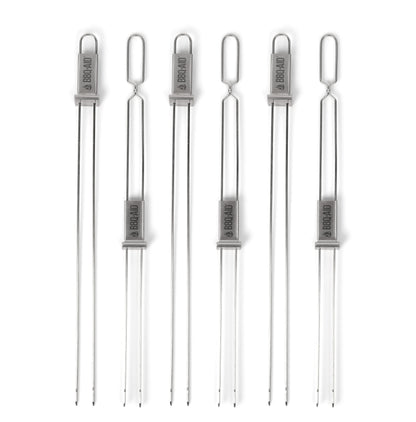 BBQ-AID Premium Barbecue Metal Skewers for Kabobs with Quick Release - Double Pronged, Stainless Steel Metal Skewer for Grilling - Shish Kabob Sticks, Veggies & More