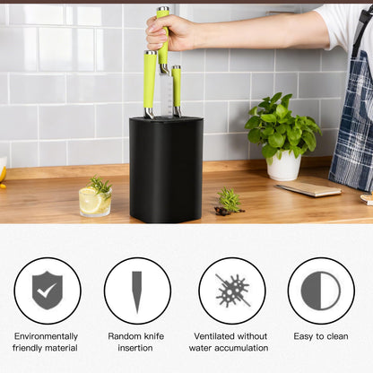 Universal Knife Block, Detachable Square Knife Storage Holder (Knives Not Included) - Black Kitchen Knife Stand