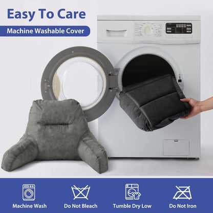 24in, IASEAHK Reading Pillows for Sitting in Bed Adult, Back Pillow for Bed Sitting Up, Backrest Pillows with Shredded