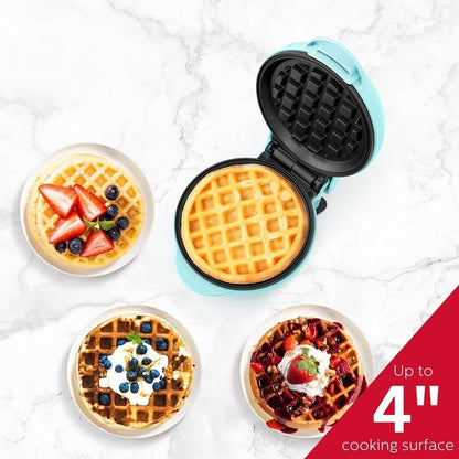 Mini Maker for Individual Waffles, Hash Browns, Keto Chaffles, Easy to Clean Non-Stick Surfaces, 4 Inch