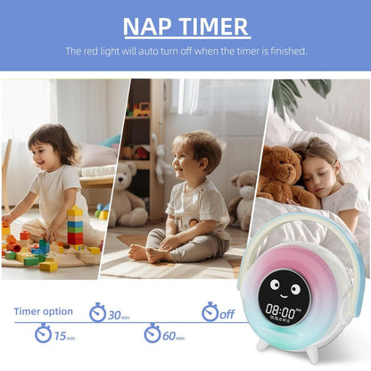 LOVME Kids Alarm Clock, Ready to Rise Sleep Training Clock with Night Lights, Sound Machine, Ok to Wake Clock for Kids, Gift Ideas for Toddler Boy Girl