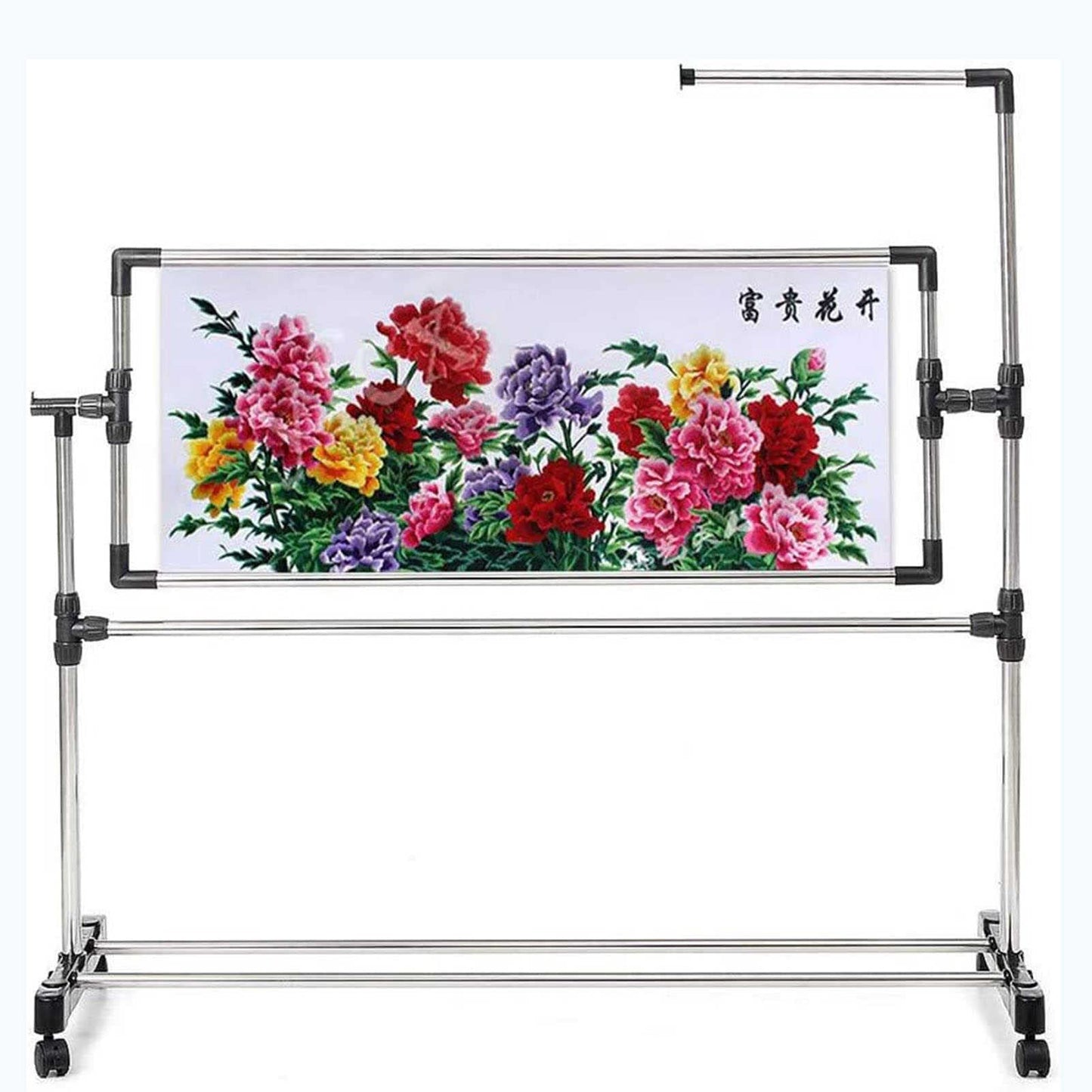 Adjustable Needlework Floor Frame for Art Craft Sewing - Standing Embroidery Lap Table and Cross Stitch Craft Stand, Ideal Holder for Crafting Enthusiasts.