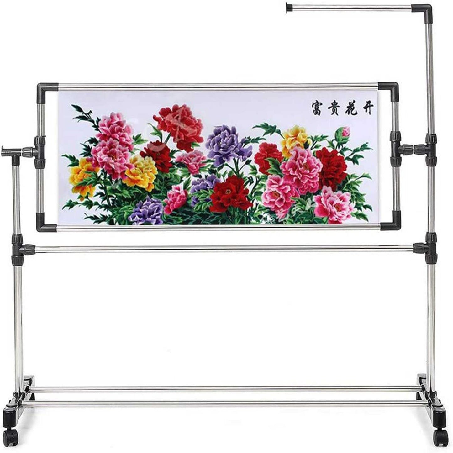 Adjustable Needlework Floor Frame, for Embroidery and Cross Stitch, Standing Craft Stand and Lap Table for Sewing and Art, Convenient Holder for DIY Projects.