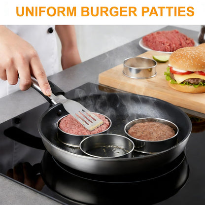 20 PCS English Muffin Rings - 4 Inch and 3.35 Inch Set Stainless Steel Crumpet Rings, Nonstick Muffin Pastry Cake Cookie Ring, Double Rolled Metal Round Tart Ring Egg Molds for Home Baking Cooking