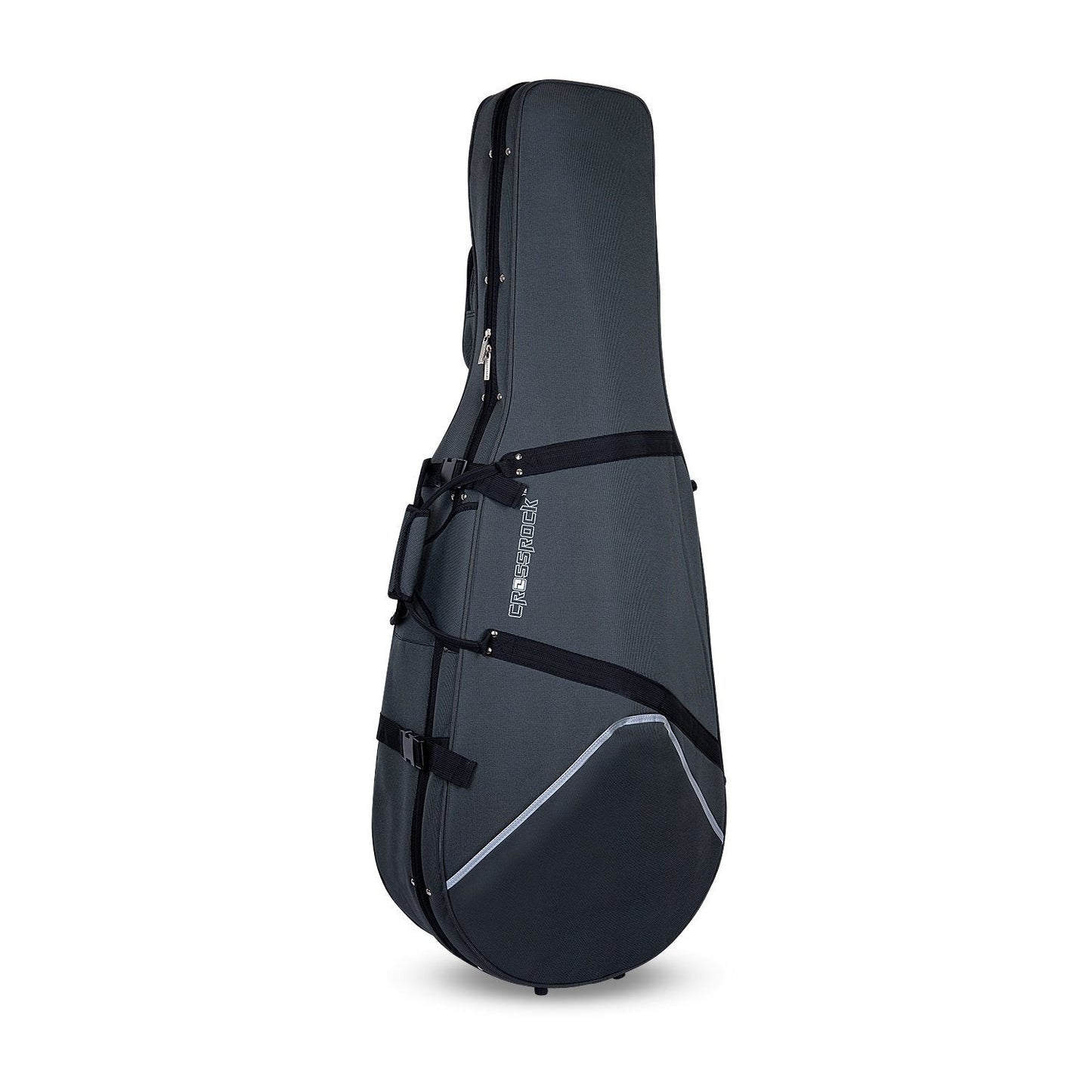 Crossrock Lightweight Cello Case for 4/4 Full Size Cello with Dense Foam in Grey (CRP200CEFGY)