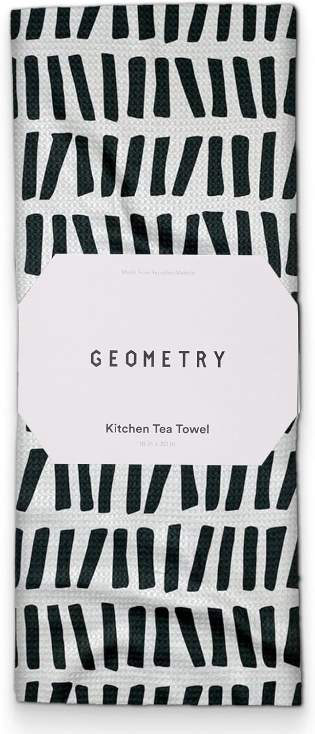 18" 30" 1 Pack GEOMETRY Kitchen Tea Towels - Quick Dry Microfiber Dish Towels for Kitchen All Lined Up, x