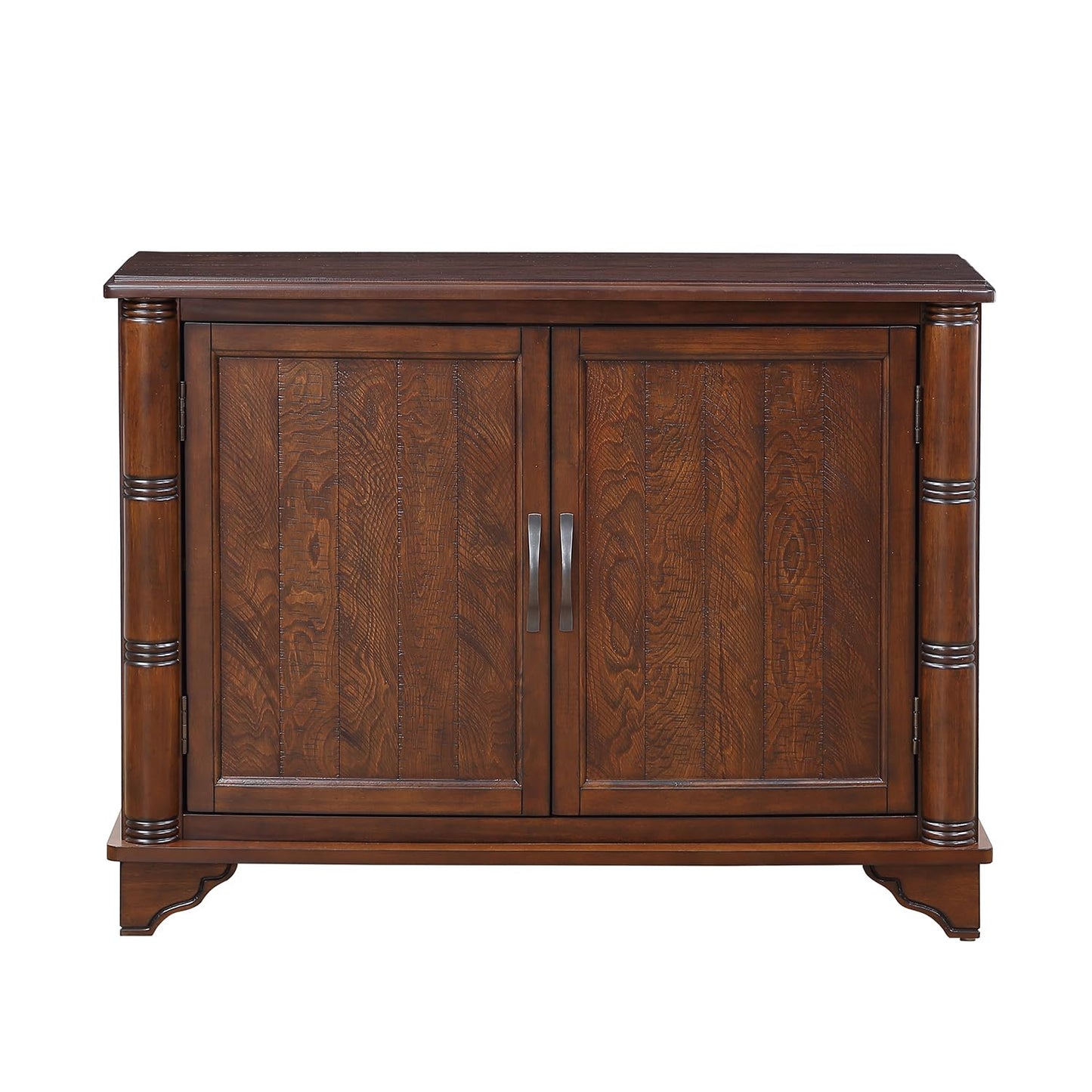 YWUFUART 40" Solid Wood Buffet Storage Cabinet,Vintage Console Table with Adjustable Shelf,Retro Sofa Table with Solid Pine Wood Legs for Living Room,Entryway,Light Espresso