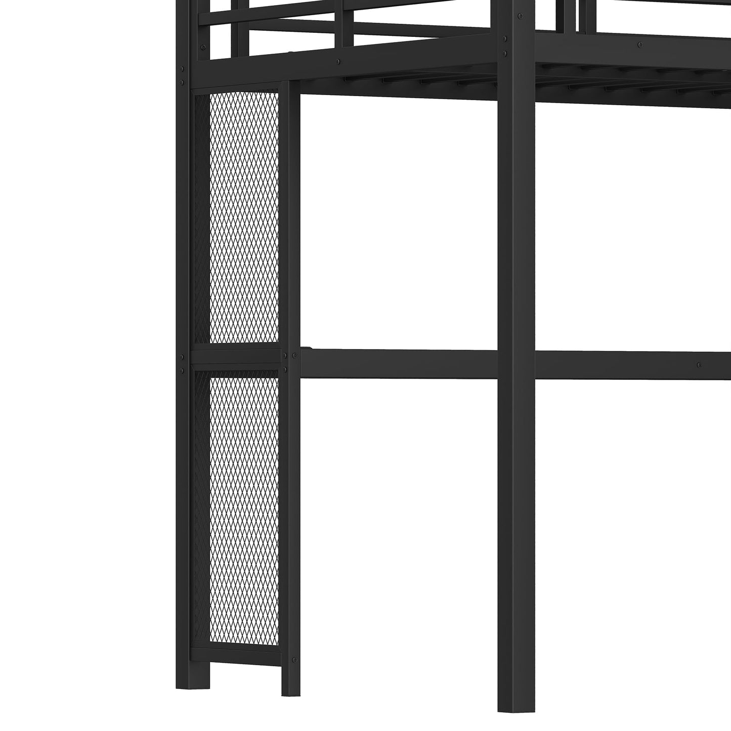 Bellemave Twin XL loft Bed with Storage Stairs, Shelves, Metal Twin XL Loft Beds with LED Lights, USB Ports, Multifunctional Iron Nets for Adults, Kids, Teens, Black