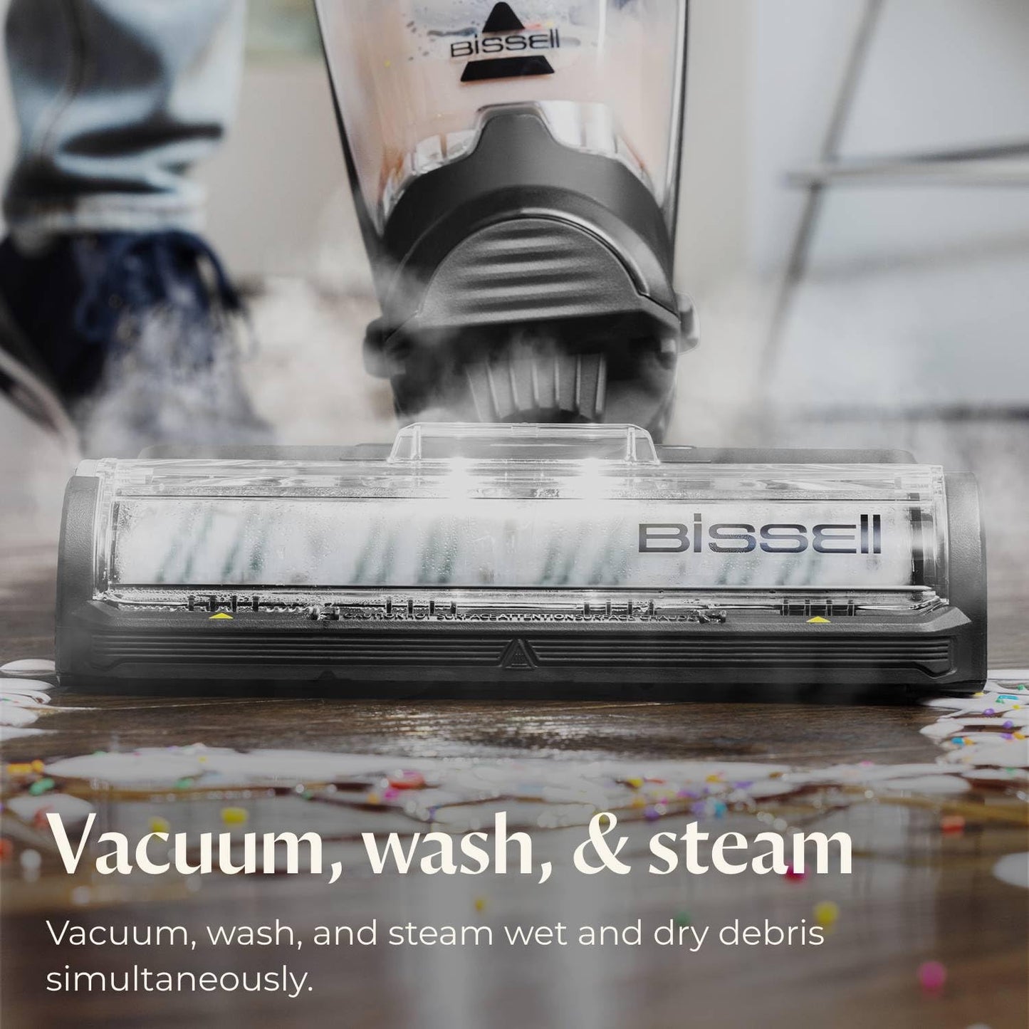 Bissell CrossWave HydroSteam Steam Mop, 3-in-1 Wet Dry Vacuum Mop with Steam Function, Hard Floor Cleaner Machine with Sanitize Formula, 35151