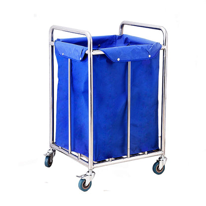 Beauty Salon Cart Trolley Square Laundry Sorter Cart with Handle Commercial Rolling Laundry Sorter Cart Blue Heavy Duty Canvas Hamper for Hotel Trolleys