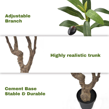 Faux Olive Tree 8.2ft(98in) Tall with Large Realistic Trunks and Big Olive Fruits, Fake Floor Potted Artificial Plants for Home Office Garden Indoor Decor (8.2feet)