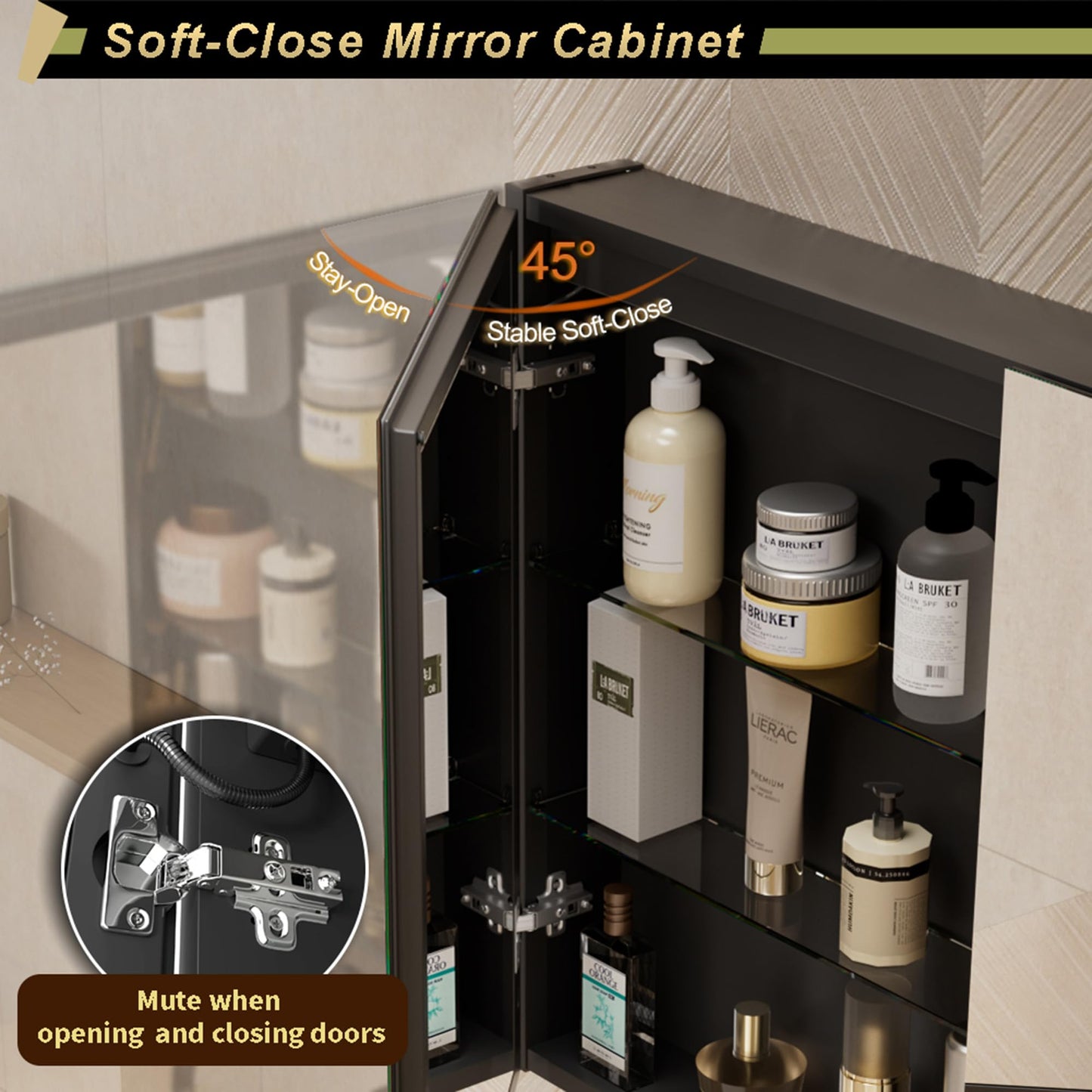 GANPE LED Lighted Bathroom Medicine Mirror Cabinet with Sockets & USBs, Anti-Fog Dimmable Light and Color Adjustment, Easy to Install Aluminum Cabinet (30 * 28 Two-Door)