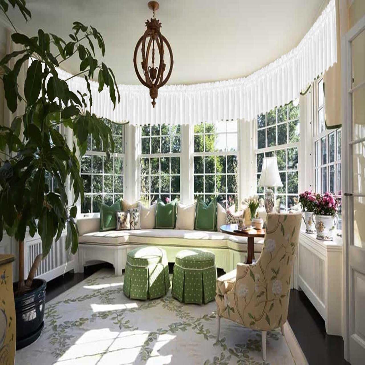 White Valance for Window, Kitchen Valance Curtains, 52 X 18 Inch Long Rod Pocket Farmhouse Panel