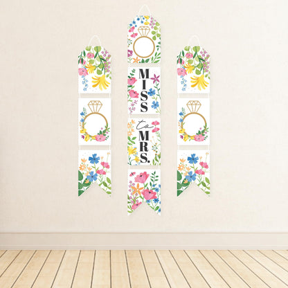 Big Dot of Happiness Wildflowers Bride - Hanging Vertical Paper Door Banners - Boho Floral Bridal Shower and Wedding Party Wall Decoration Kit - Indoor Door Decor