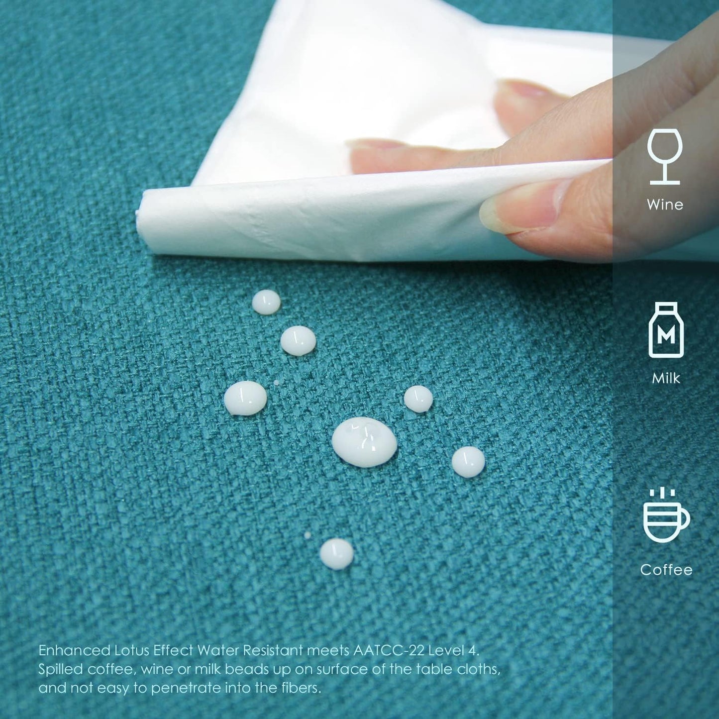 23.6x23.6) BALCONY & FALCON Small Square Tablecloth Washable Wrinkle Resistant and Water Proof Table Cloth Linen Fabric