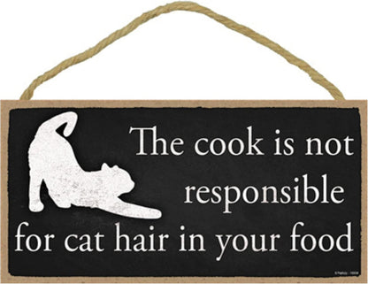 Popfizzy Cook Sign - Funny Wood Cooking Sign, Cat Decor, Gift for Cooks, 5X10”