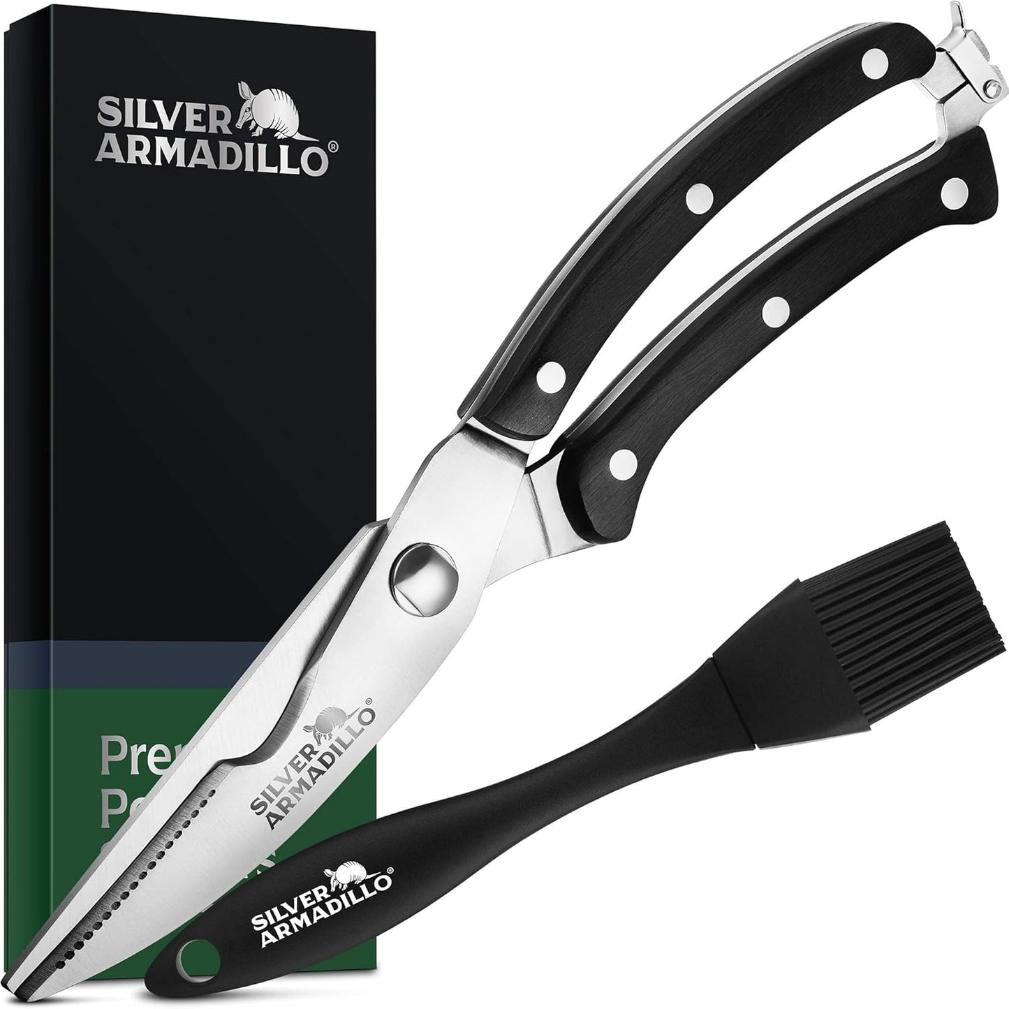 Heavy Duty Stainless Steel Poultry Shears for Bone, Chicken, Meat, Fish, Seafood, Premium Spring Loaded Scissors