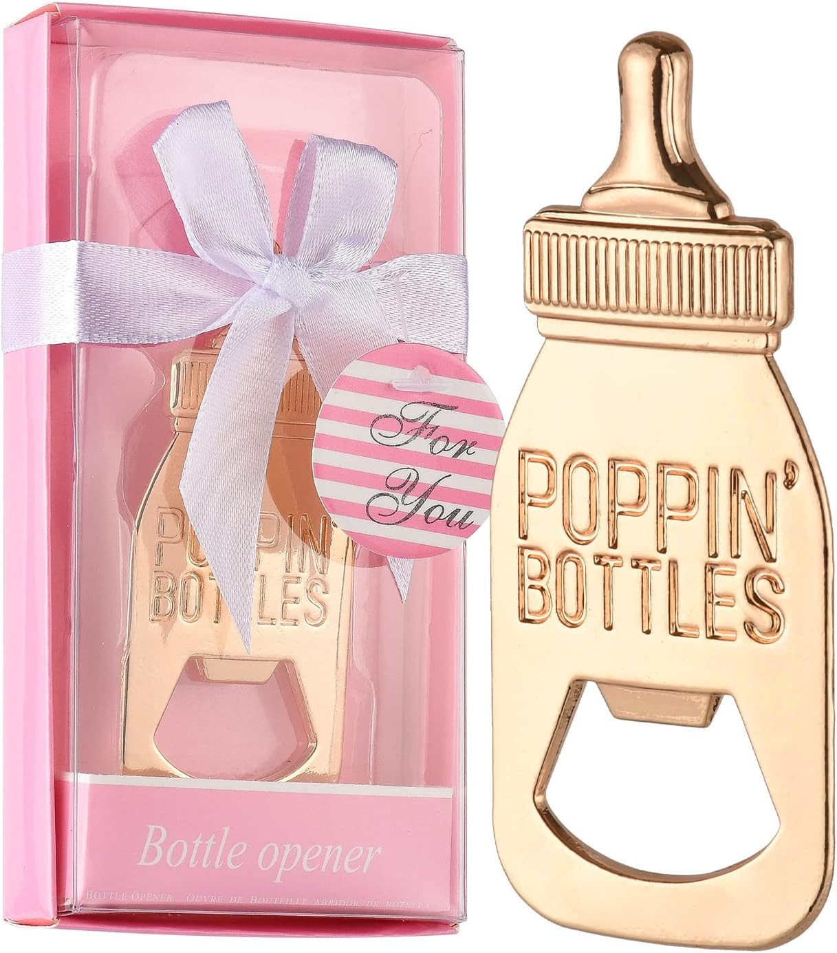 Pack 48 packaging Pack 48) of Baby Shower Return Gifts for Guest Supplies Poppin Baby Bottle Shaped Bottle Opener