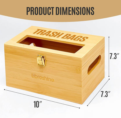 1333 Libreshine Extra Large Bamboo Trash Bag Dispenser Holder for Tall Kitchen Bags, Fits Costco Jumbo Rolls, Gallon