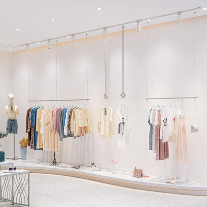 JHNKOJ Clothes Rack, Height Adjustable Display Rack, Clothing Store, Ceiling Clothes Rack, Wedding Dress, Hanging Shelf, Wall Hanger, Commercial Room Organizer, Shelf,A-80Cm