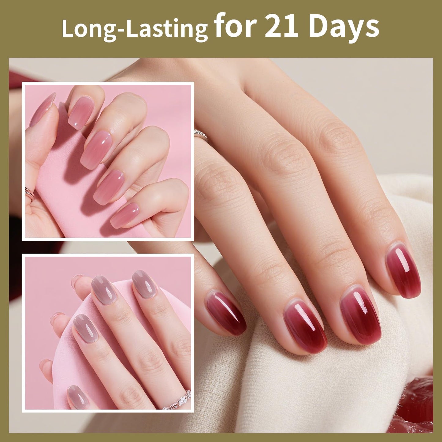 JODSONE Gel Nail Polish Kit with U V Light 32 Colors Gel Polish Nail + 4 Functional Adhesive Bottles Kit Soak Off Manicure Tools Gifts for Women