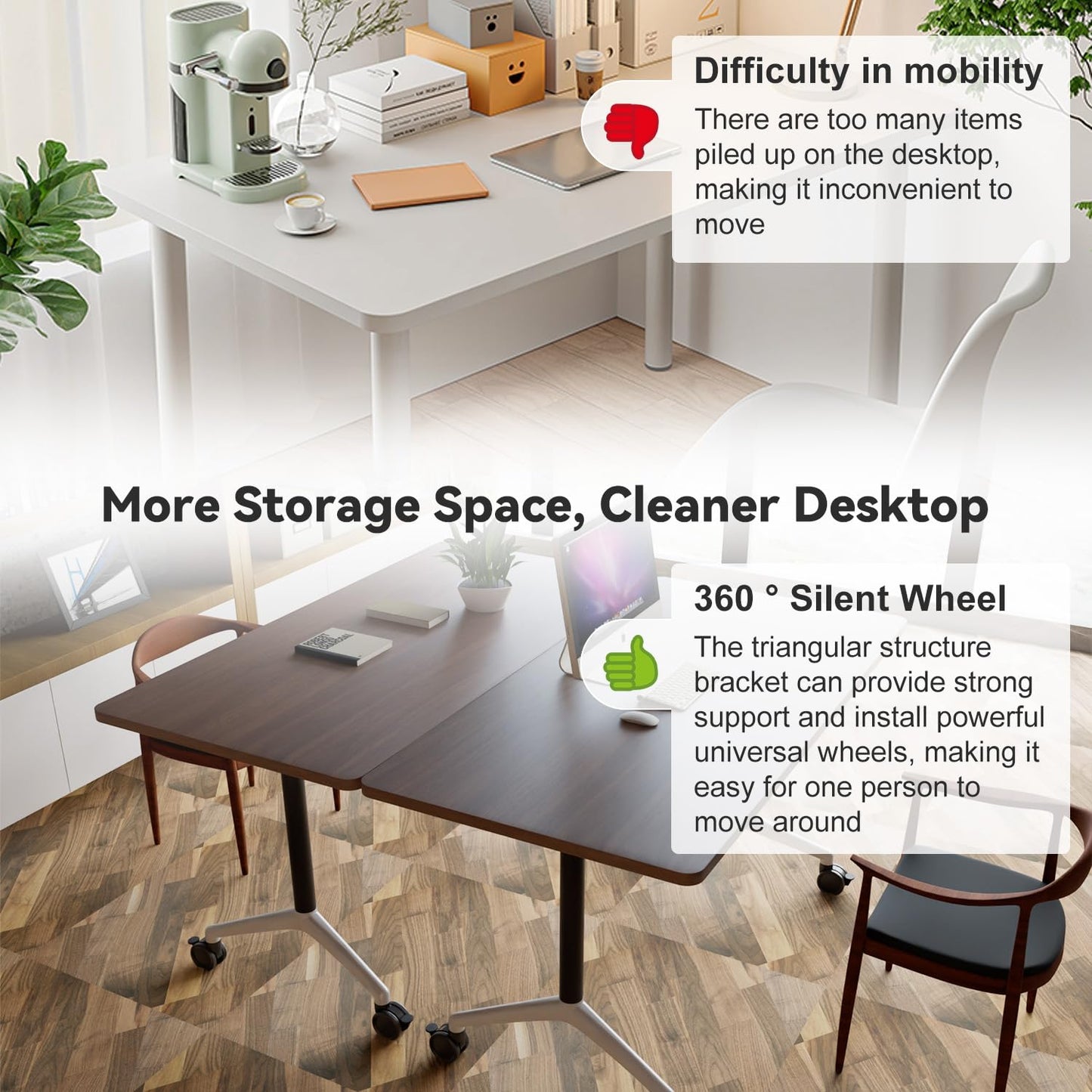Folding Conference Room Tables, Seminar Conference Table Modern Flip Top Training Meeting Tables, Conference Room Table with Wheels for Home Office Classr,10 Pack 63inch