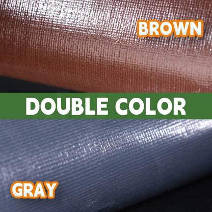 RAINDEWAY 12x30 Feet Super Heavy Duty Tarp 18 Mil, UV Resistant, Weatherproof, Multipurpose Waterproof Poly Tarp with Grommets and Reinforced Edges, Brown/Gray Tarps
