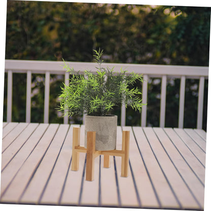 Wooden Planter Stand - 1pc Bamboo Tray Small Plant Holder Shelf for Indoor Flower Pots, Bonsai Stand