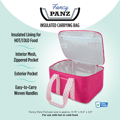 Fancy Panz - Pink Insulated Casserole Carrier Bag - Insulated Thermal Bags for Hot & Cold Food Holds 2 Standard Size Fancy Panz - 2 Pockets - Food Container - Hosting Essentials