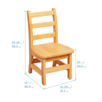 ECR4Kids 30in D Round Hardwood Table with 20in Legs and Two 10in Chairs, Kids Furniture, Honey, 3-Piece