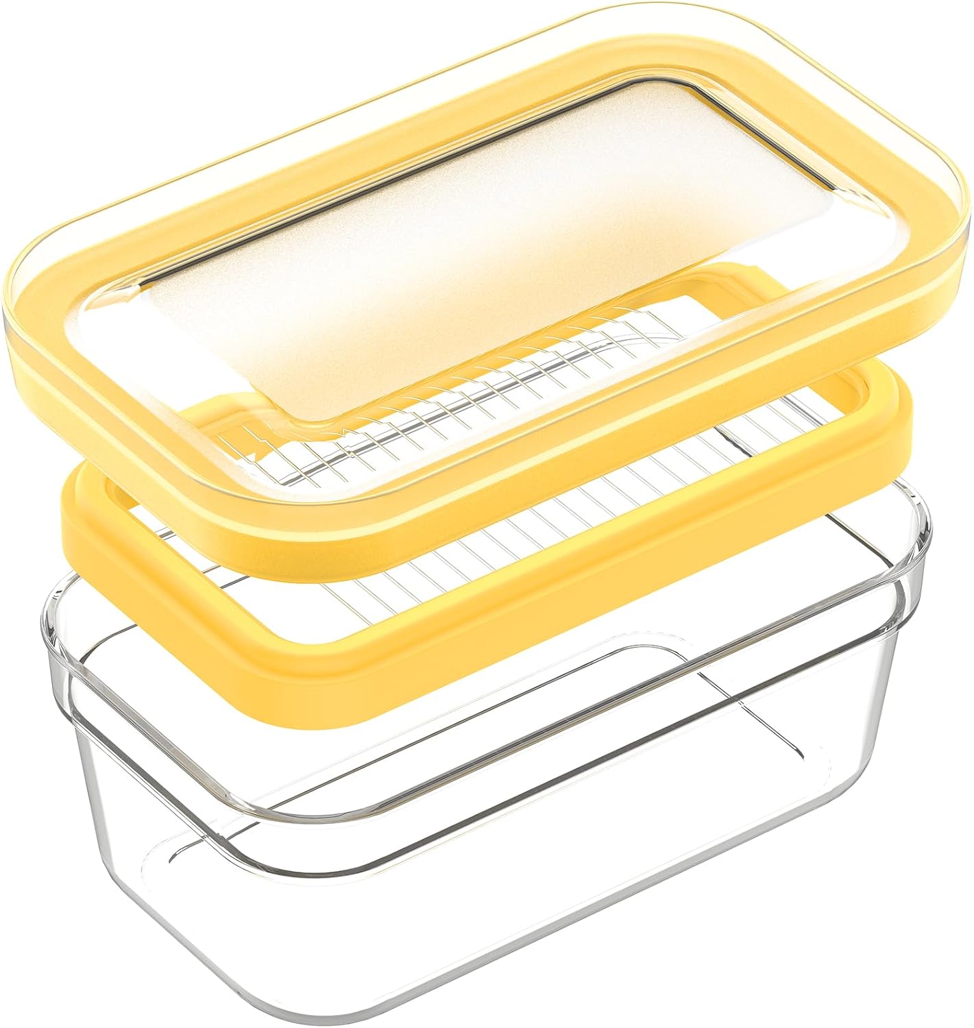 280g UNIVIVO Airtight Butter Slicer Cutter and Keeper - Butter Storage Container Dish with Lid for Fridge, Fresh Butter