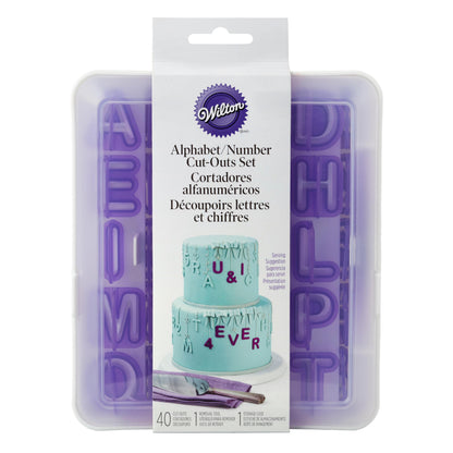 Wilton Fondant Alphabet & Number Cutters with Case, Letter and Number Stamp Set for Cake Decorating, 42 PIece
