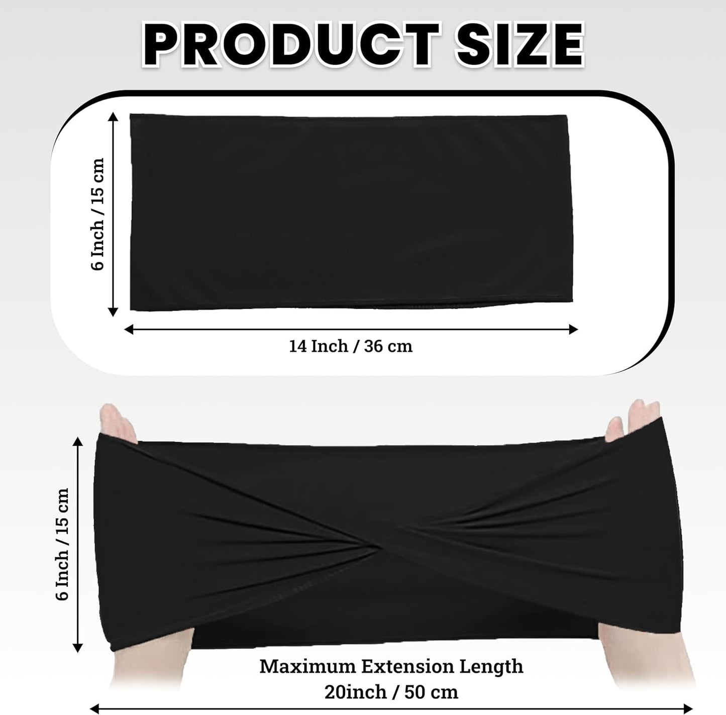 Pack 10 VDS of PCS | Black | Spandex Chair Sashes Bows Without Buckle | Stretch Elastic Banquet Universal Folding Chair