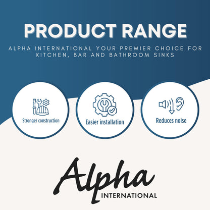 Alpha Sinks 21" Apron Front Farmhouse Sink - Stainless Steel, Single Bowl, 16-Gauge T304, Curved Apron Design - Premium Construct, Fast Drainage, Non-Toxic, Soundproof - Ideal for Modern Kitchens