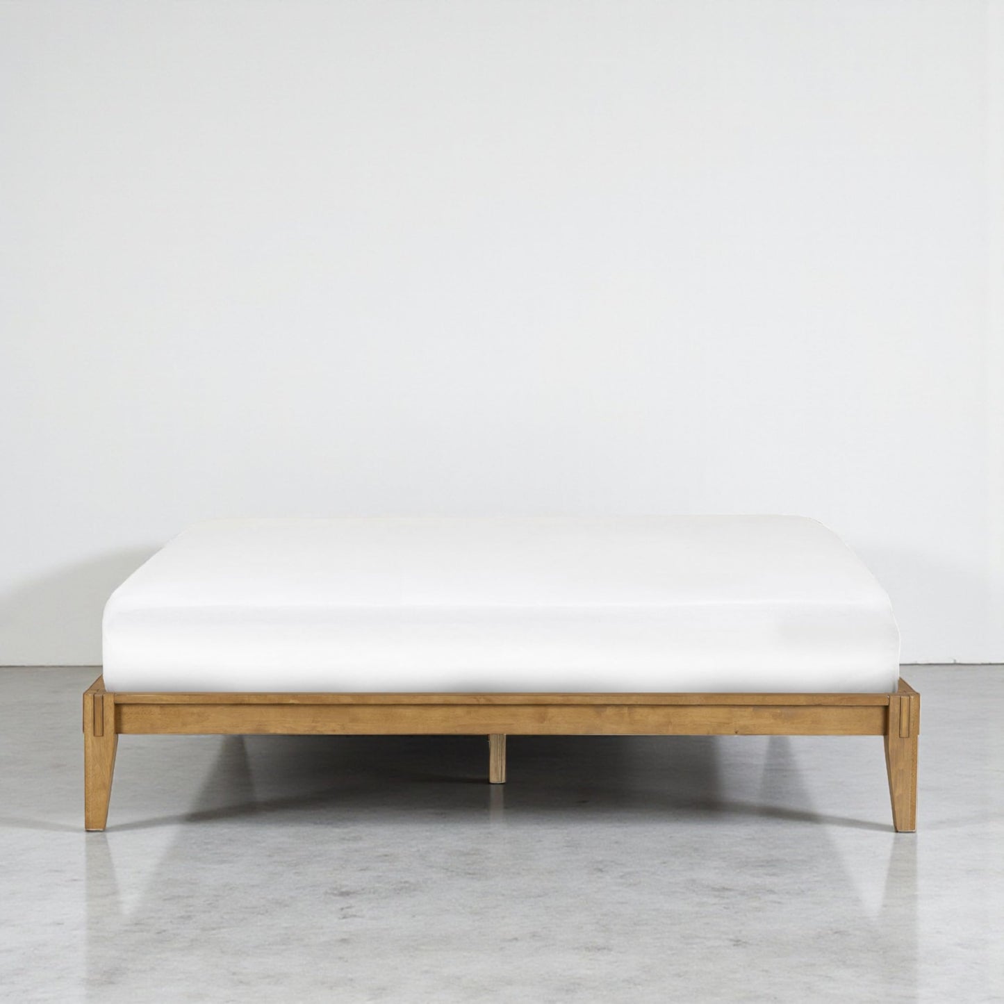 NTC Sapa Solid Wood Platform Bed Frame – Minimalist, Japanese Joinery, No Box Spring Needed, Silent Slats, Easy Assembly – King – Teak Look