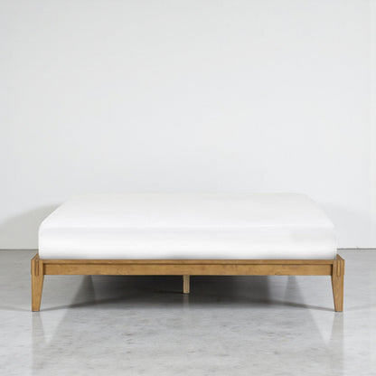 NTC Sapa Solid Wood Platform Bed Frame – Minimalist, Japanese Joinery, No Box Spring Needed, Silent Slats, Easy Assembly – King – Teak Look