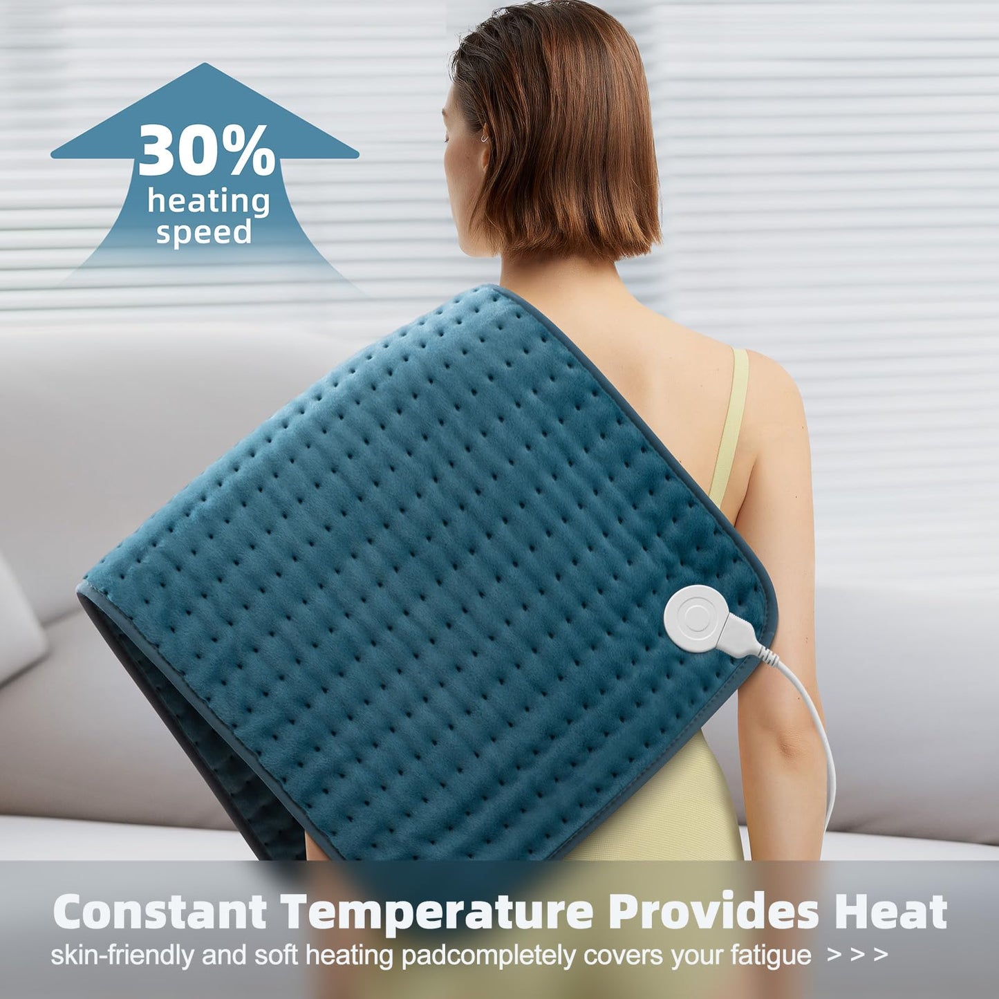 Heating pad for Back, Neck, Shoulder, Cramps and Leg Pain Relief, Heat Pads Christmas Gifts for Women, Men, Mom, Dad, Auto-Off,Machine Washable,Moist Dry Heat Options,Extra Large 12"x24"