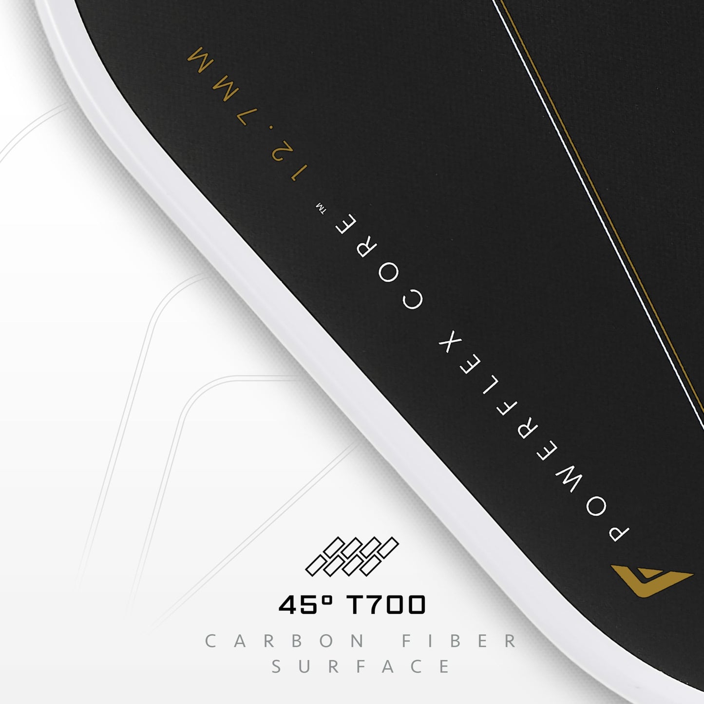 Franklin Sports PRO Pickleball Paddles – C45 Carbon Fiber Series - Official USAP + UPA Approved Pickleball Paddle - Aurelius 12.7mm Polymer Core - Official Shape of Anna Leigh Waters - Black/White