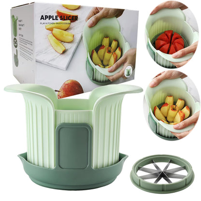 Apple Slicer, 8 Slices Heavy Duty Apple Cutter with Stand, Apple Corer&Tomato Slicer with Comfort Handle，Up to 3.8 IN Apples, The new apple slicer and corer also comes with tomato cutting blades.